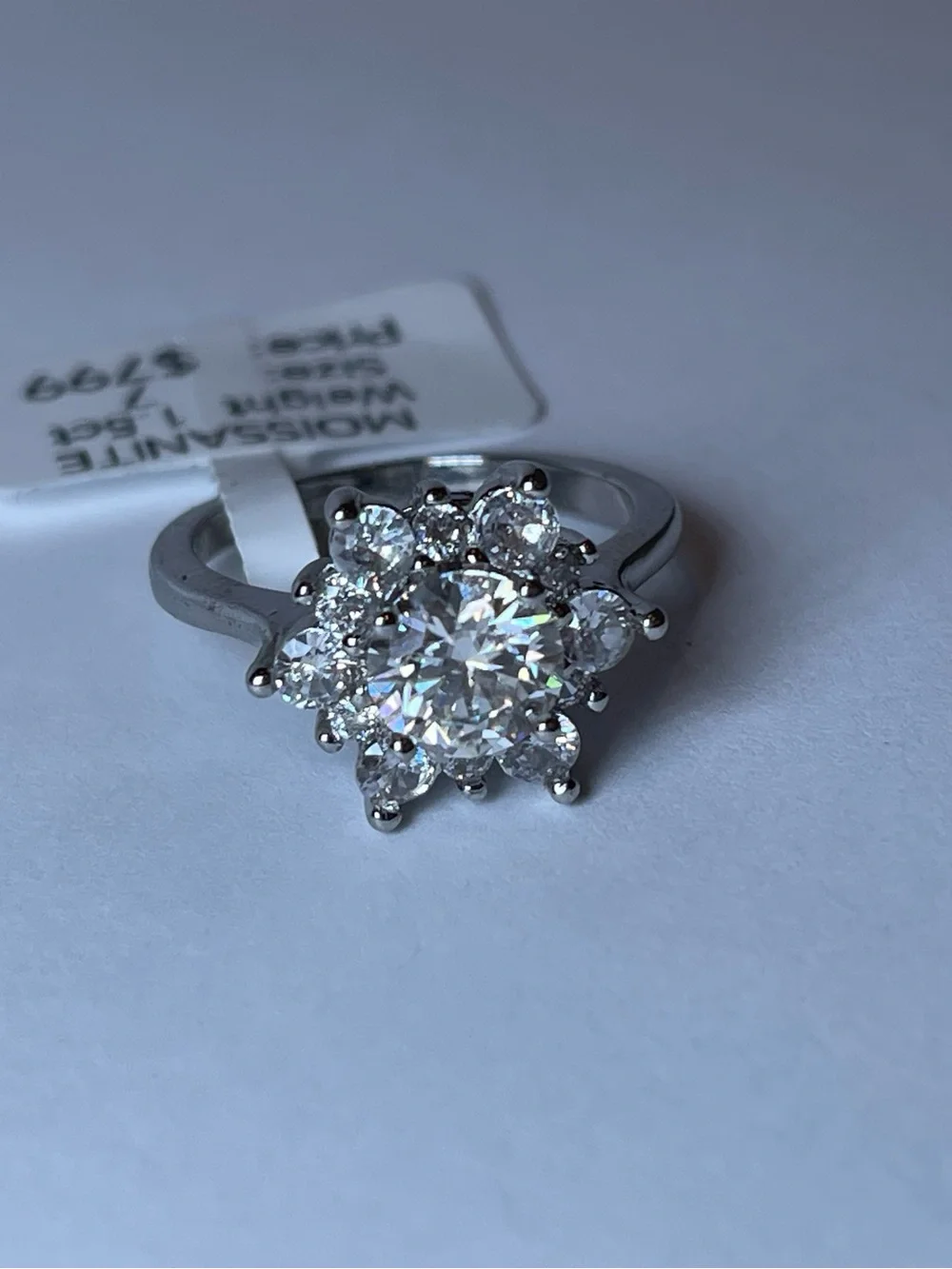 Moissanite 1.5 carats size 7 gorgeous ring originally $799